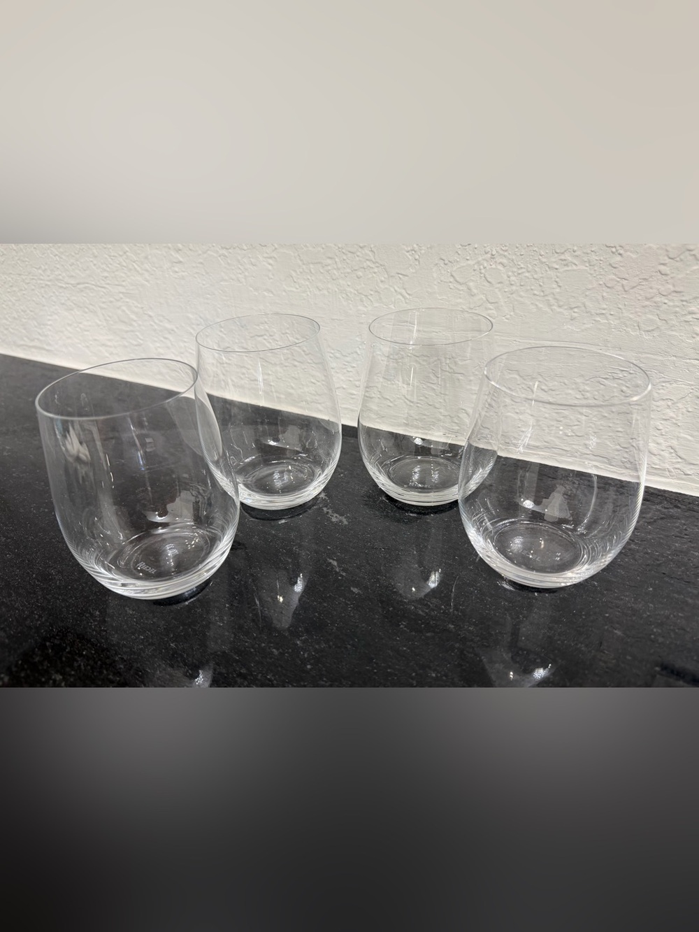Riedel O Oaked Chardonnay Stemless Wine Glasses Set 4 Crystal 3¾"